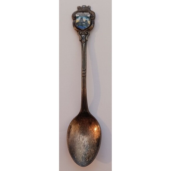 Vintage Mackinaw City Michigan Mini Decorative Silver Spoon Made in Germany - Picture 1 of 6
